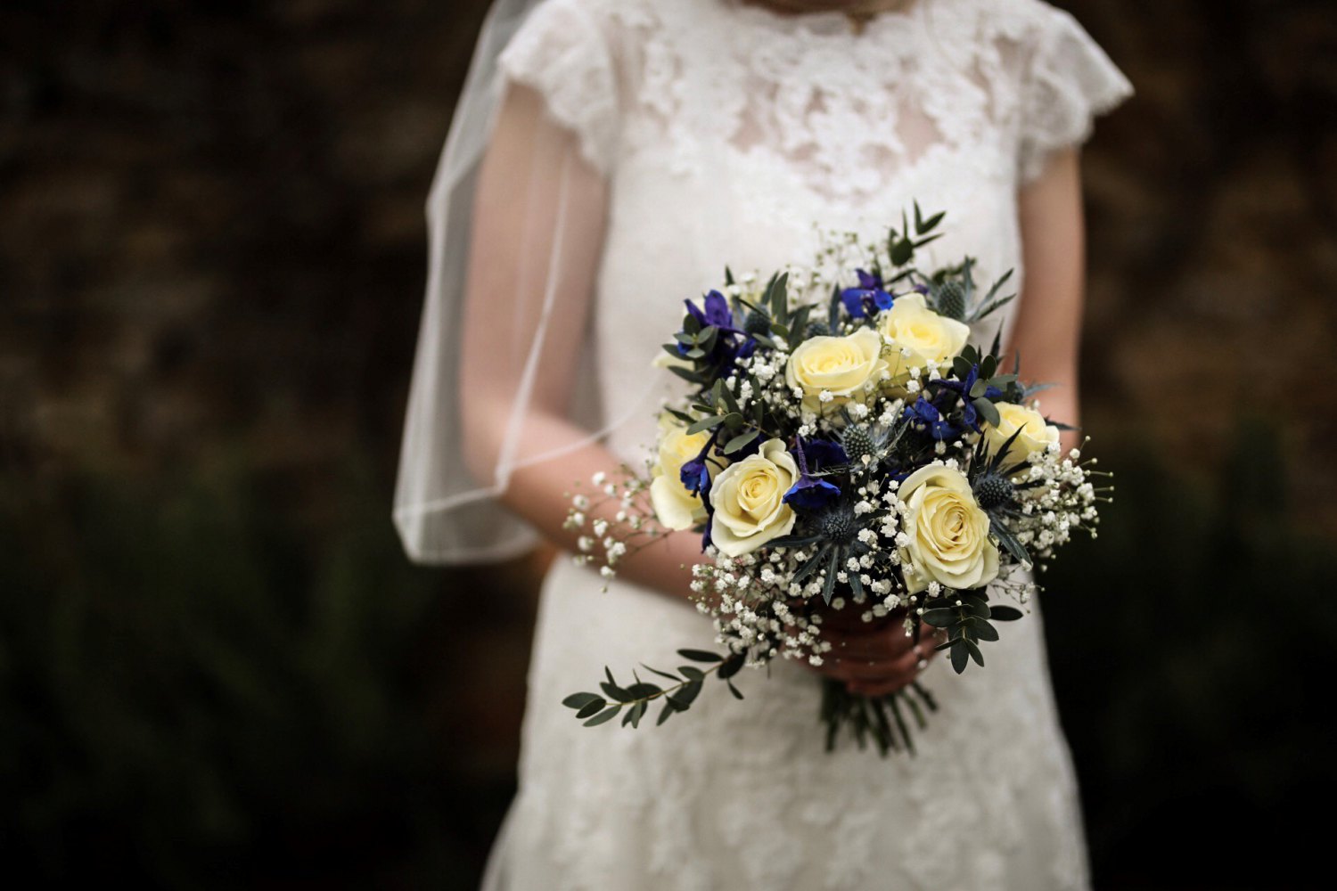 Bride holding a bouquet of flowers