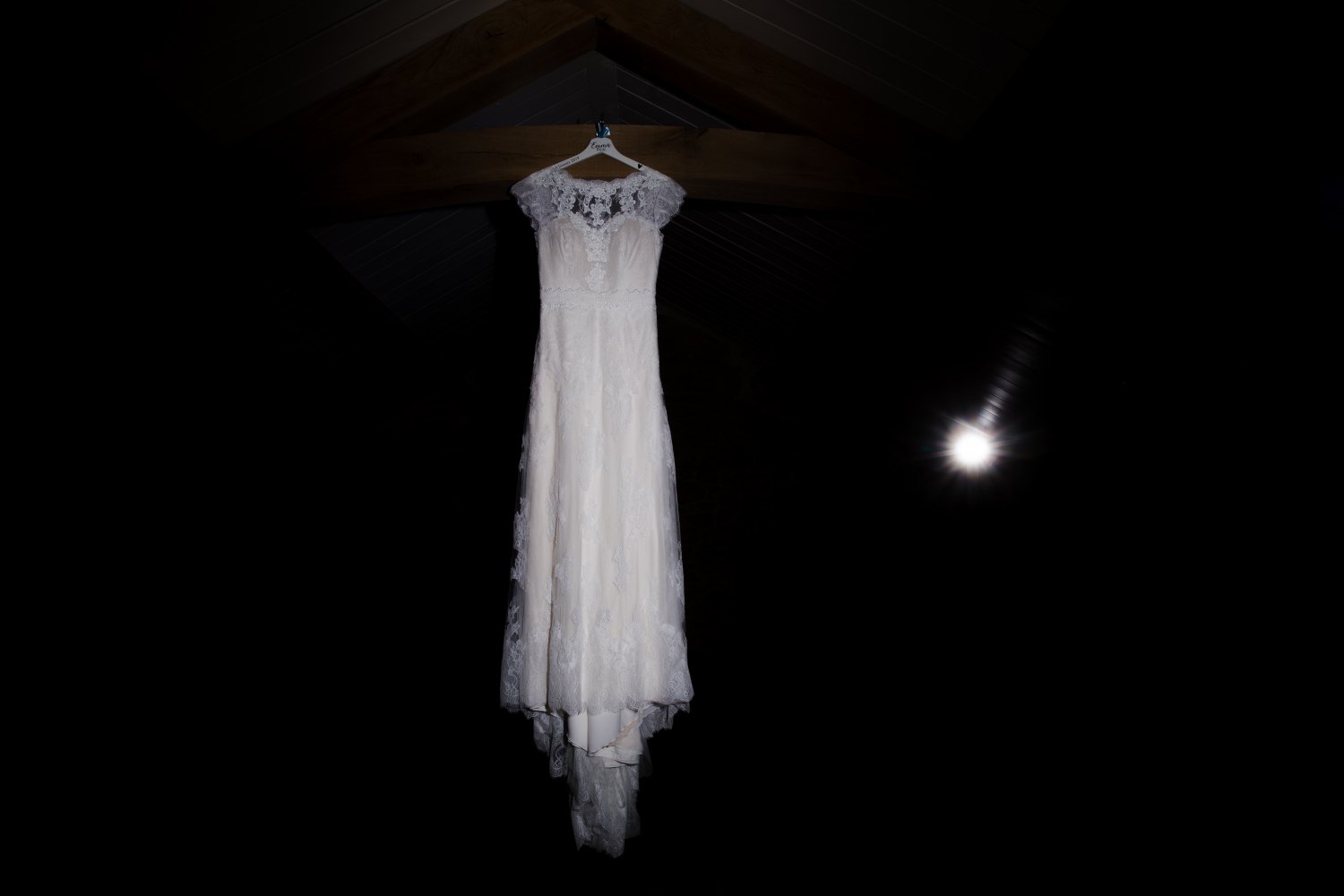 Wedding dress hanging